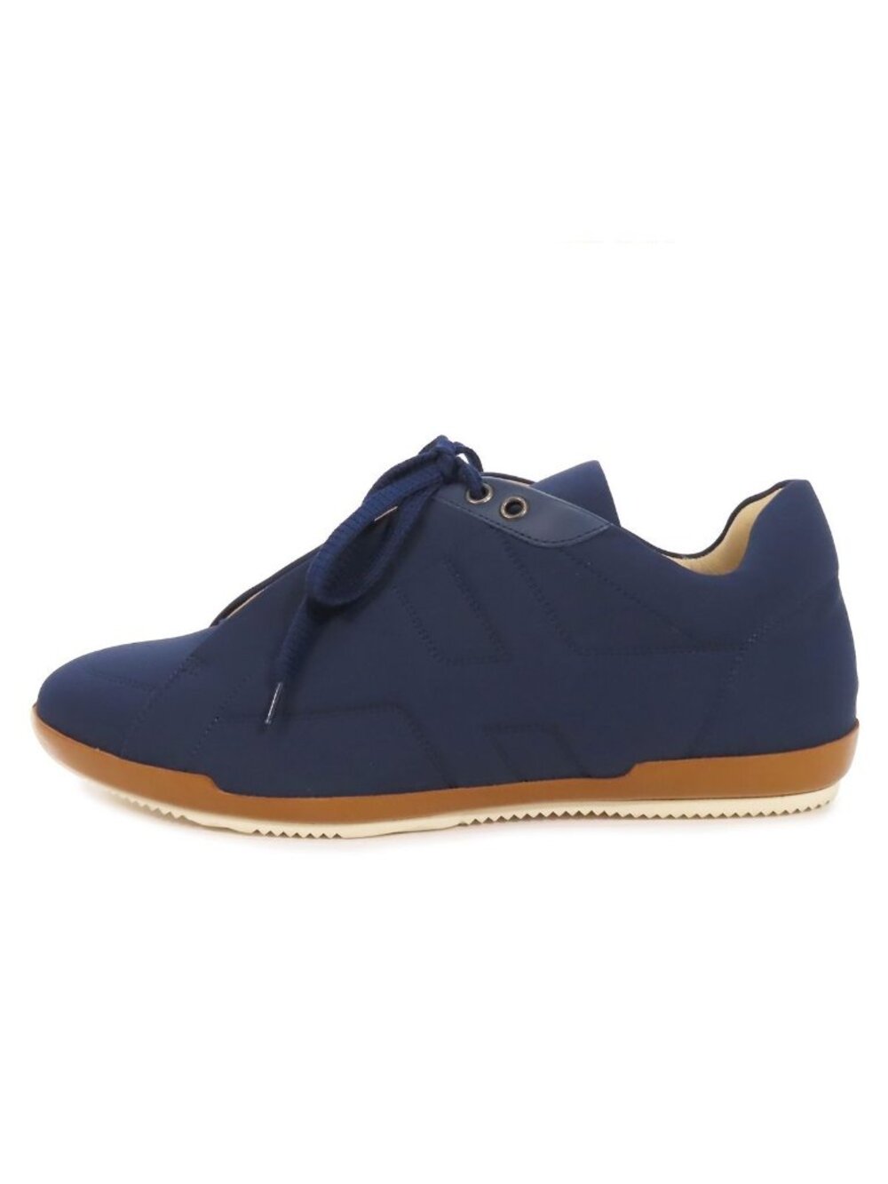 Hermes Sneakers Navy Silver Fabric Low Cut Shoes